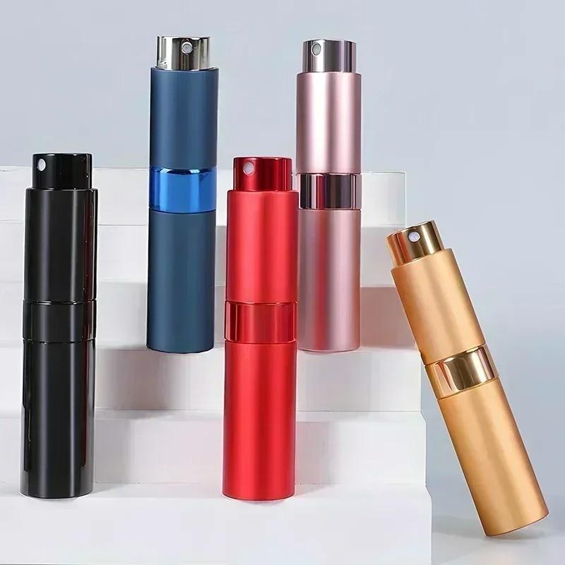5ML Mini Aluminum Perfume Bottle, Refillable Spray Bottle, Rotating Extendable Nozzle, Empty Cosmetic Dispenser, Ideal for Fragrances