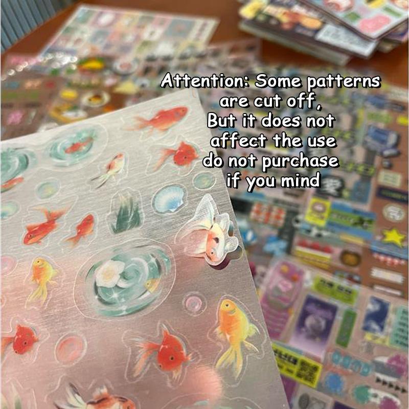 5Pcs Kawaii Vintage Stickers Japanese Style Journal Decal Stickers Aesthetic Scrapbooking Stationery Deco Sticker DIY Planner