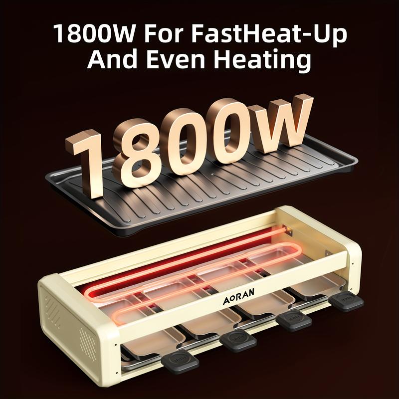 AORAN Buffet Servers and Warmers, 2 in 1 Electric Warming Tray,1800W Stainless Steel Chafing Dish with Temperature Control, 4 Serving Trays, 8 Qt Food Warmers Station for Parties Banquets Events