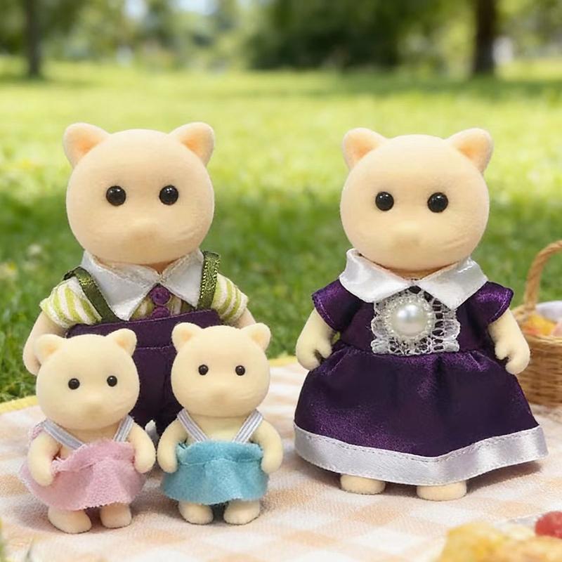 Animal Family Sculptures, Movable Arms and Legs, Home Decor Items, Tabletop Decoration Pieces, Casual Style, Not Plated