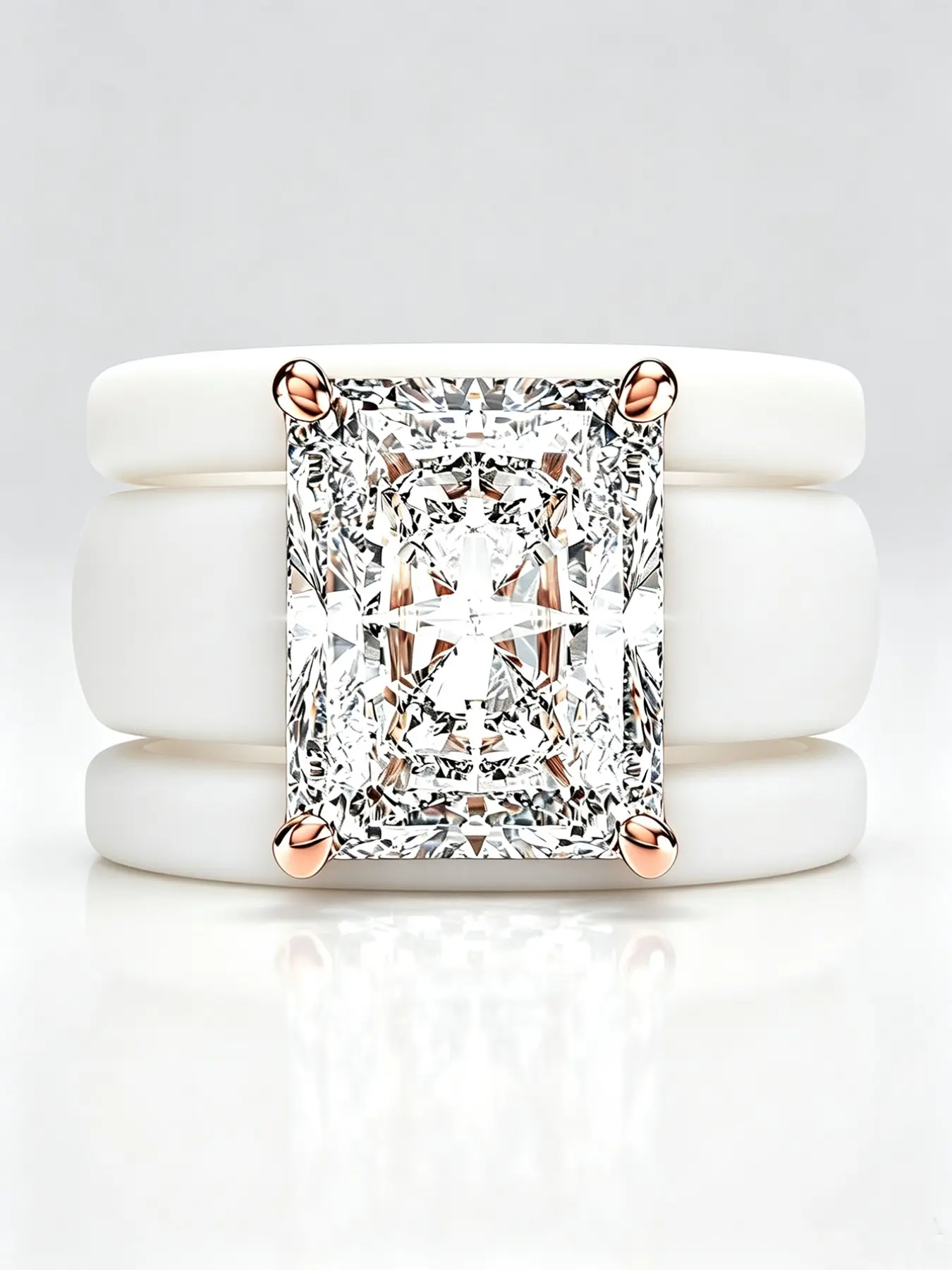 3-Piece Stackable Silicone Ring Set, Transparent Cubic Zirconia Statement Rings, Fashion Wedding Jewelry Gift for Women
