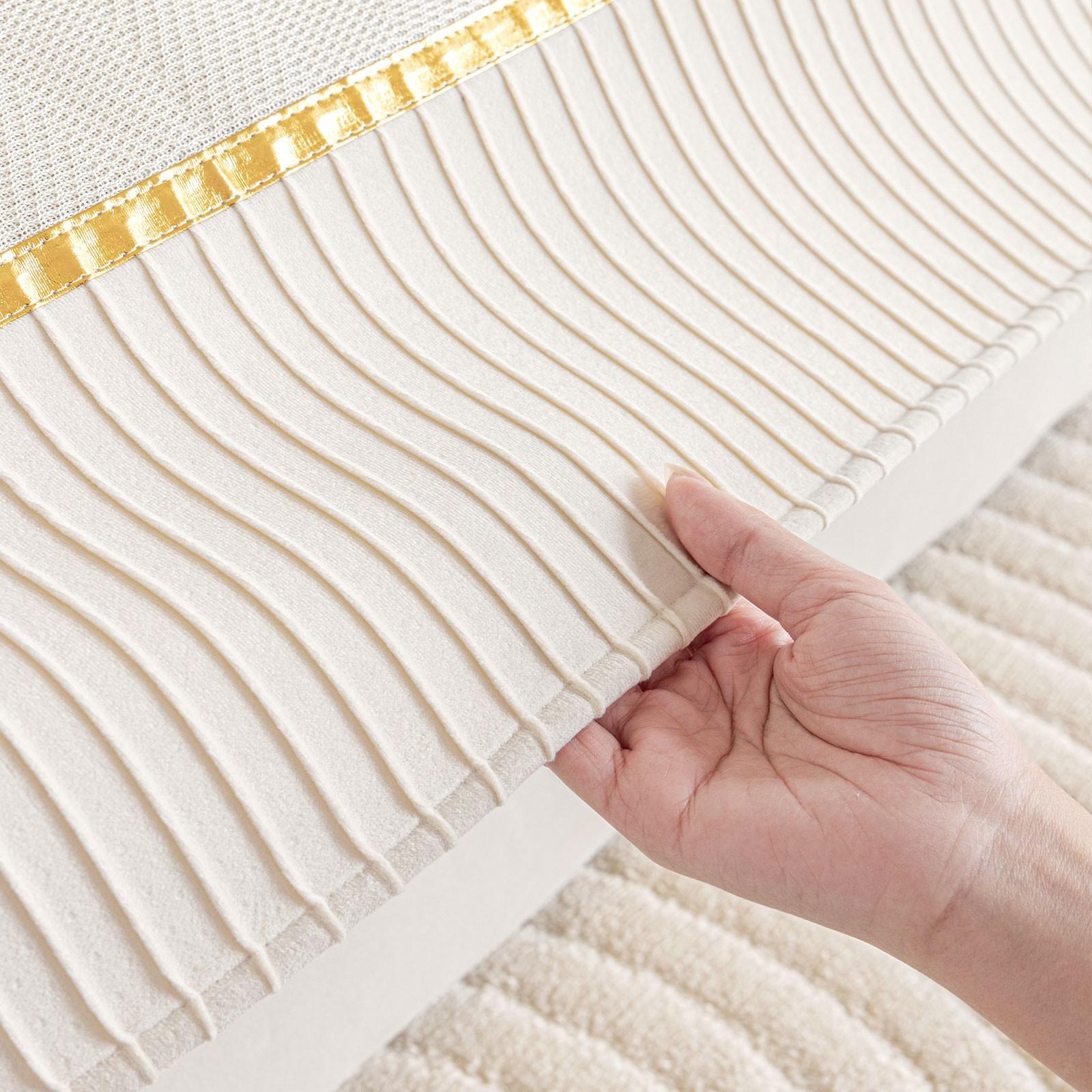 Ice Silk Gold Trim Sofa Pad, Vintage High-End Elegant Design, Reusable All-Season Sofa Cover, Trendy Universal Sofa Protector