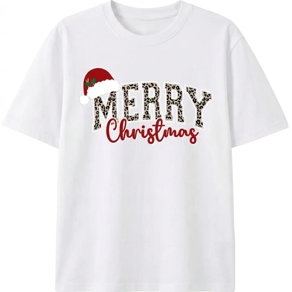 Merry Christmas T-Shirt, Buffalo Plaid Holiday Tee, Family Christmas T-Shirt, Cute T-Shirt for Women, Cozy Xmas Gift Idea for Mom and Her