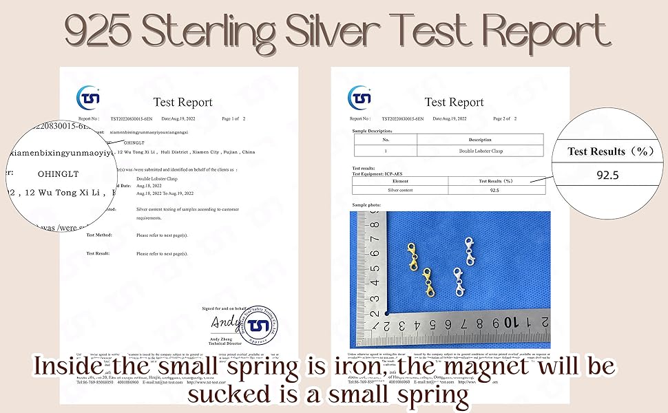 Double Lobster Clasp 925 Sterling Silver Necklace Clasp Classic Double End Design Necklace Clasps ,Necklace Extender Suitable for Jewelry Chain