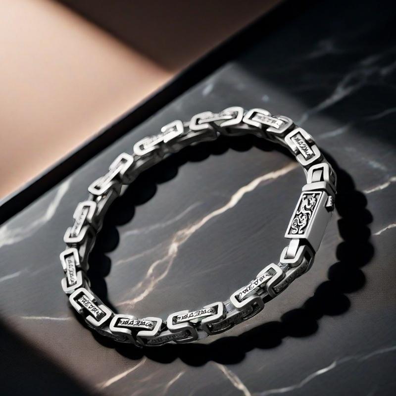 Full silver s925 bracelet Sterling silver bracelet men's bracelet can be opened to wear send boyfriend send dad birthday holiday gift Silver weight 25g /0.88 oz