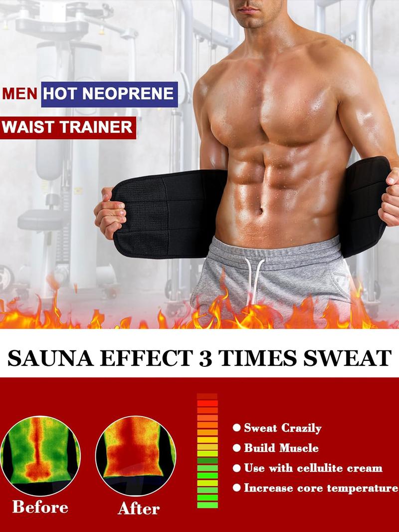 Men's Solid Color Waist Trainer Trimmer, High Stretch Waist Cincher, Waist Trainer for Men, Shapewear for Men, Shapewear Body Sculpting, Waist Training Belt, Waist Body Shaper
