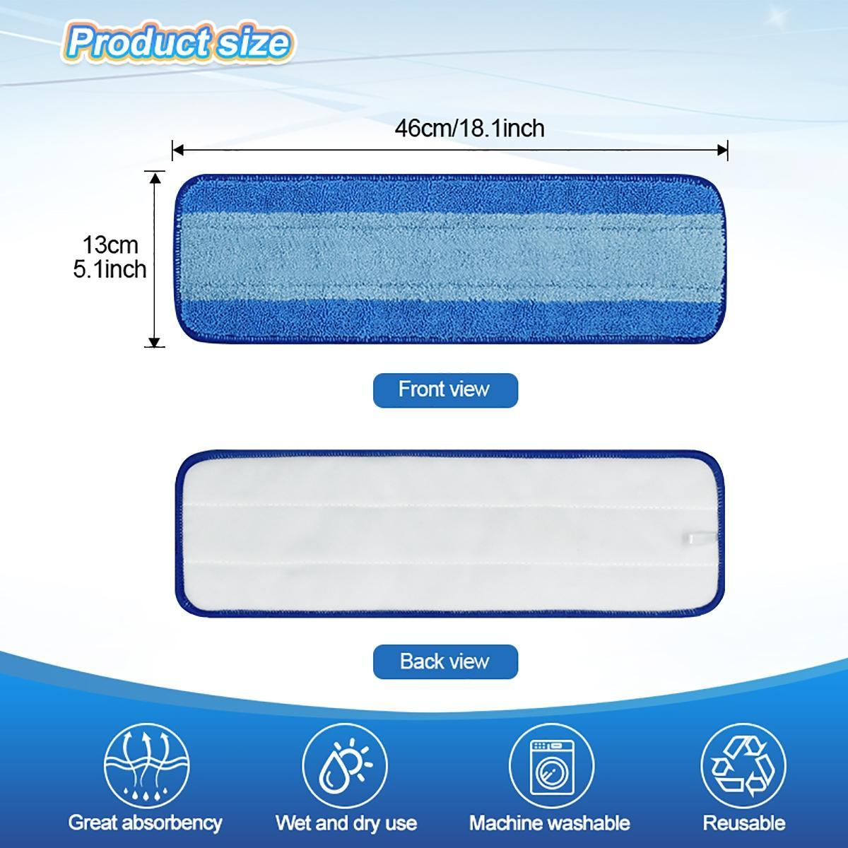 5/8pcs Microfiber Mop Replacement Pads, High Absorbent Cleaning Mats, Easy Install, Suitable for All Floors, Kitchen Bathroom Living Room