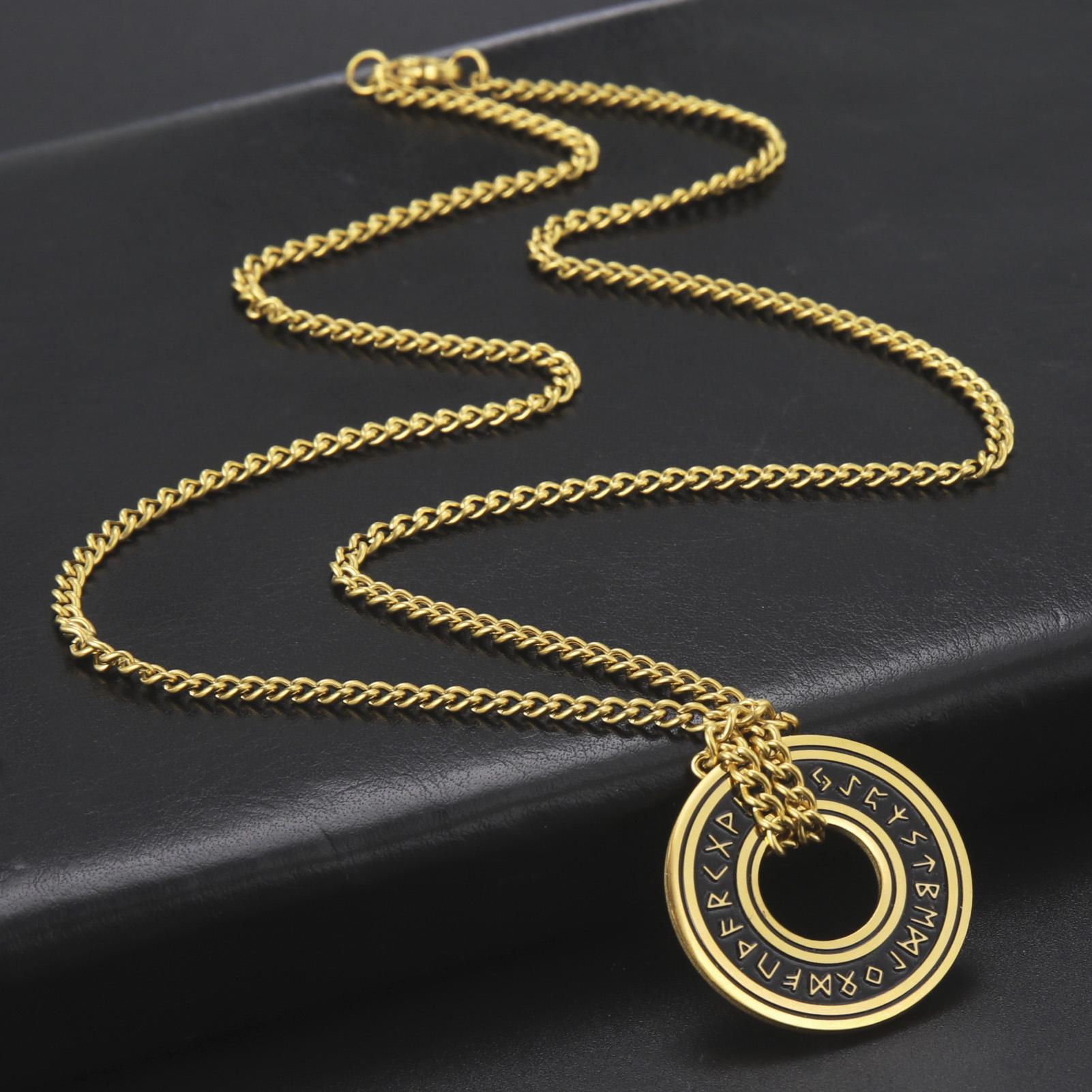 LIKGREAT Vintage Nordic Rune Necklaces for Men Stainless Steel Norse Runes Viking Jewerly Pagan Pendant Amulet Gift Hot Sale LIKGREAT Vintage Nordic Rune Necklaces for Men Stainless Steel Norse Runes Viking Jewerly Pagan Pendant Amulet Gift Hot Sale