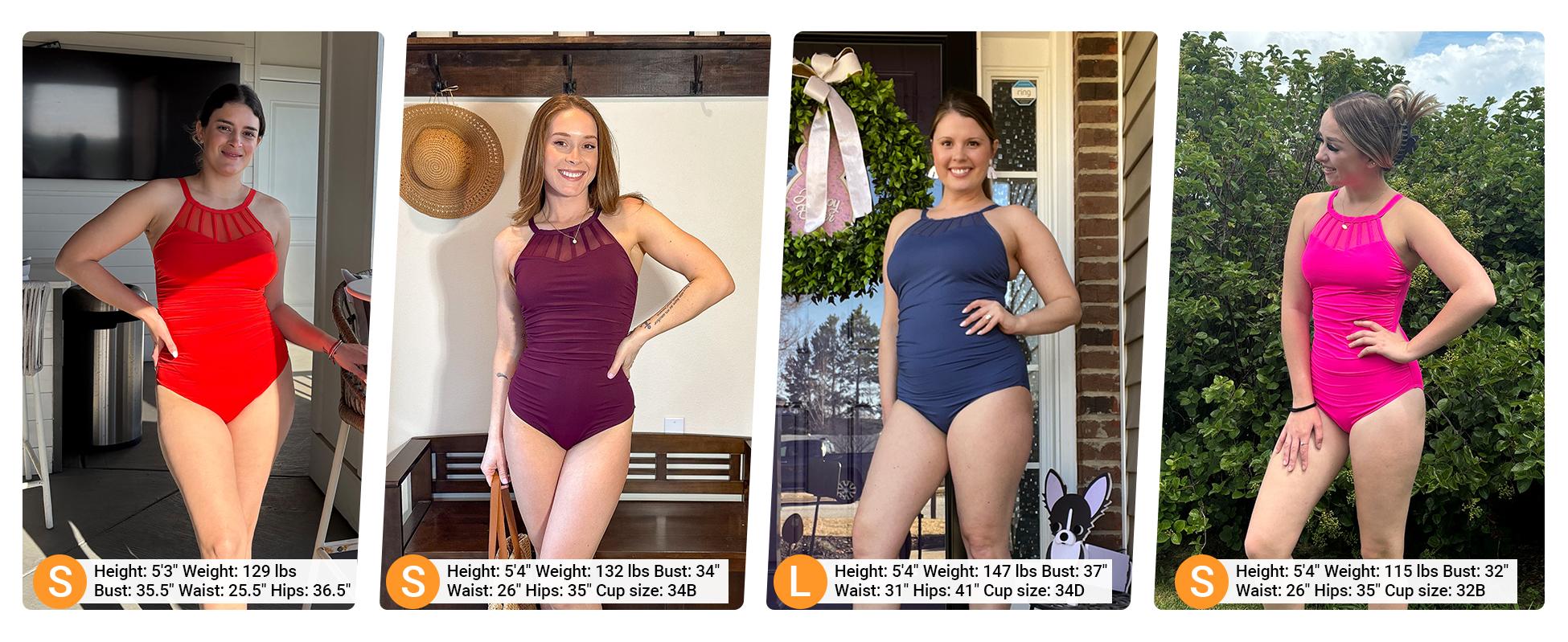 Holipick Women High Neck One Piece Swimsuit Tummy Control Bathing Suit Modest Swimwear