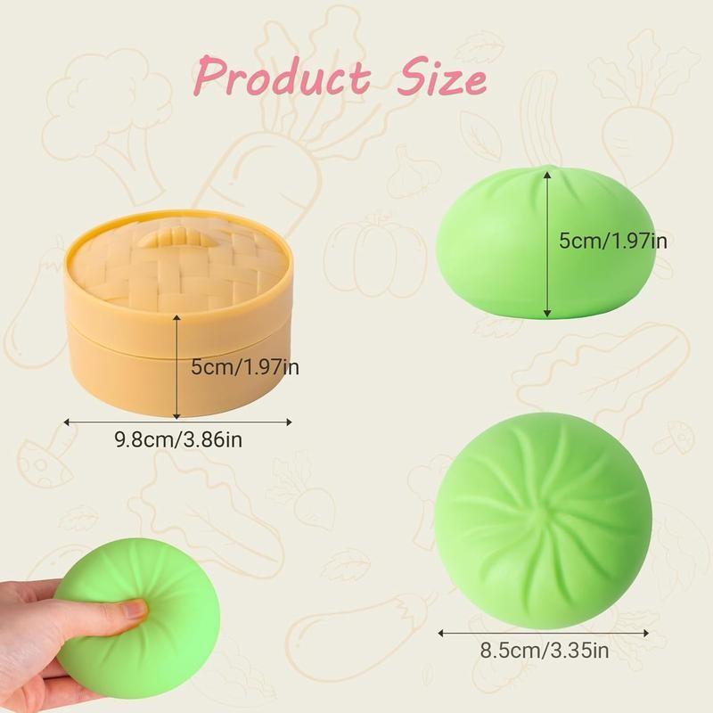 Simulation Steamer Baozi Stress Relief Toy, Colorful Smile Face, Quick Rebound, Large Baozi, Fun Squeeze Toy for Relaxation