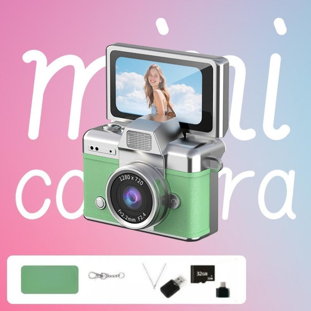 CCD Flip Screen Keychain Camera! Full Set with 32GB Storage, Reader & Adapter. Capture HD Moments Anytime. Cute, Portable, Ideal Christmas Surprise!