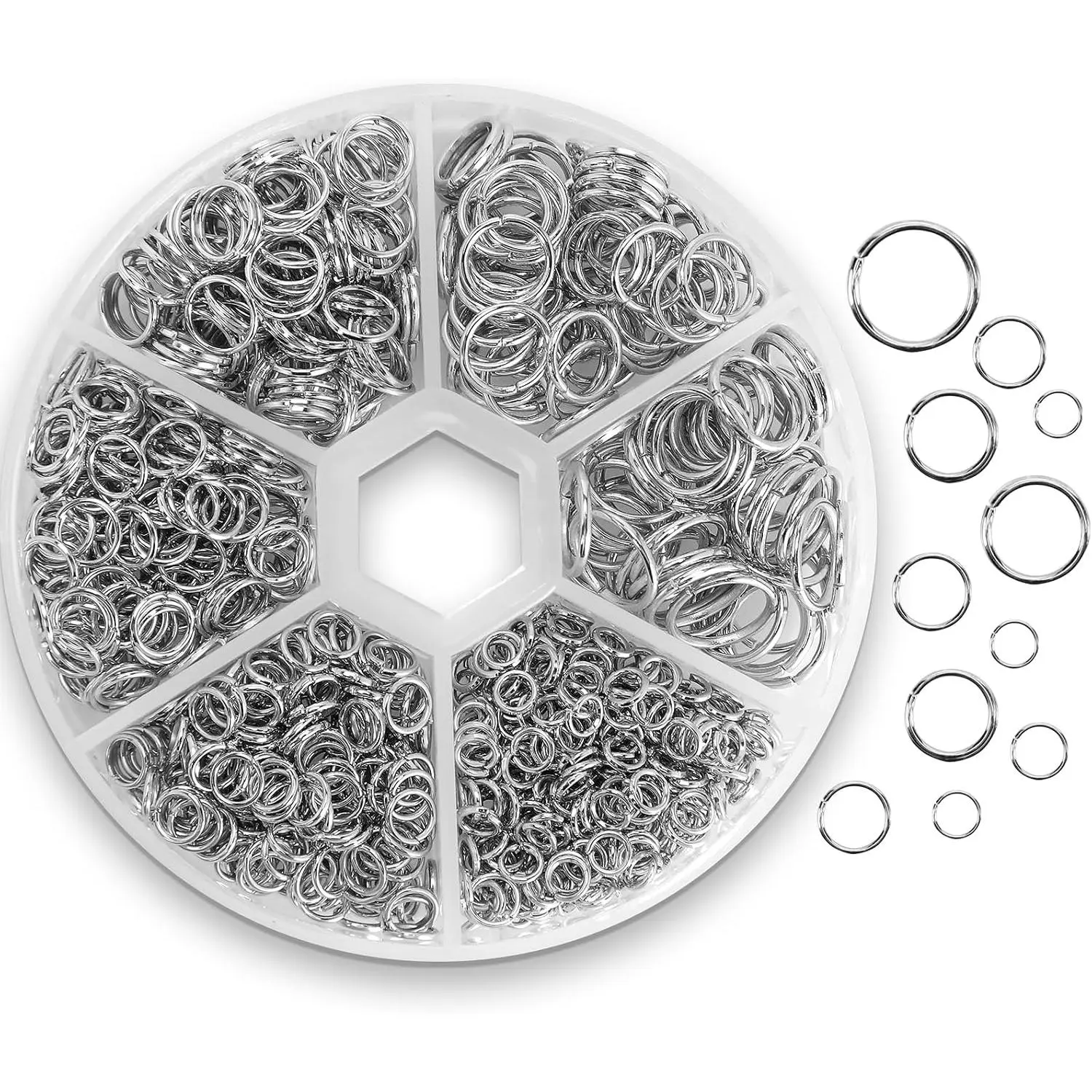 1100 count Open Jump Rings,  Jump Rings Set Stainless Steel Jump Ring O Ring Connectors for  Making Bracelet Earrings Necklace Connectors (4/5/6/7/8/10mm)…