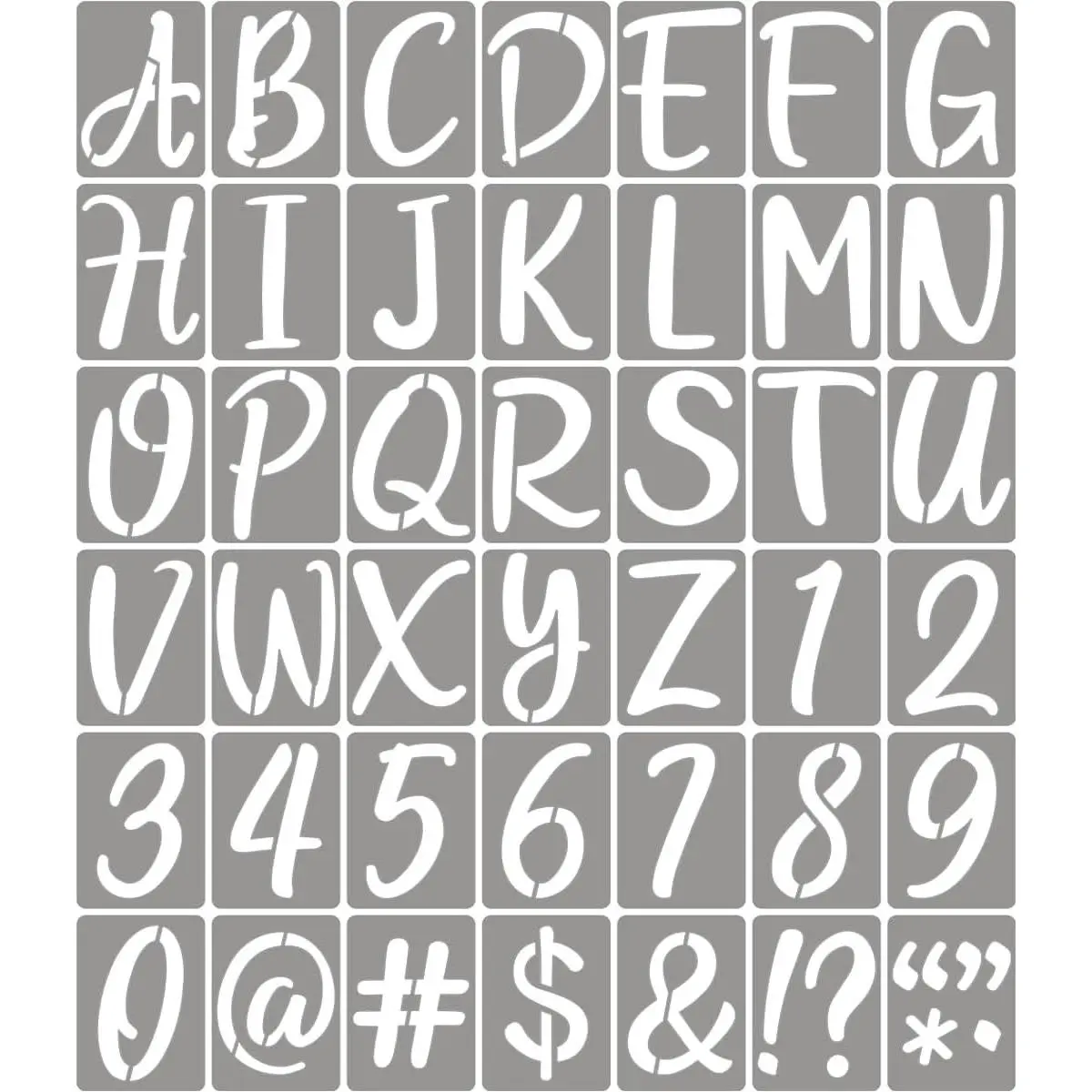 12 Inch Letter Stencils for Painting - 42 Pack Alphabet Letter Number Templates with Signs, Reusable Plastic Alphabet Number Stencils for Chalkboard Fabric Rock Wood Crafts Painting