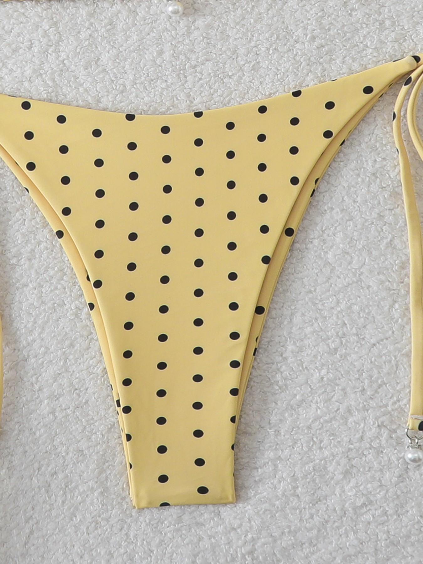 Women's Summer Bikini Set, Sexy Polka Dot Design, Beach Ready, Versatile Wear, Perfect for Beach Wear and Casual Occasions, Stylish Swimsuit for Ladies