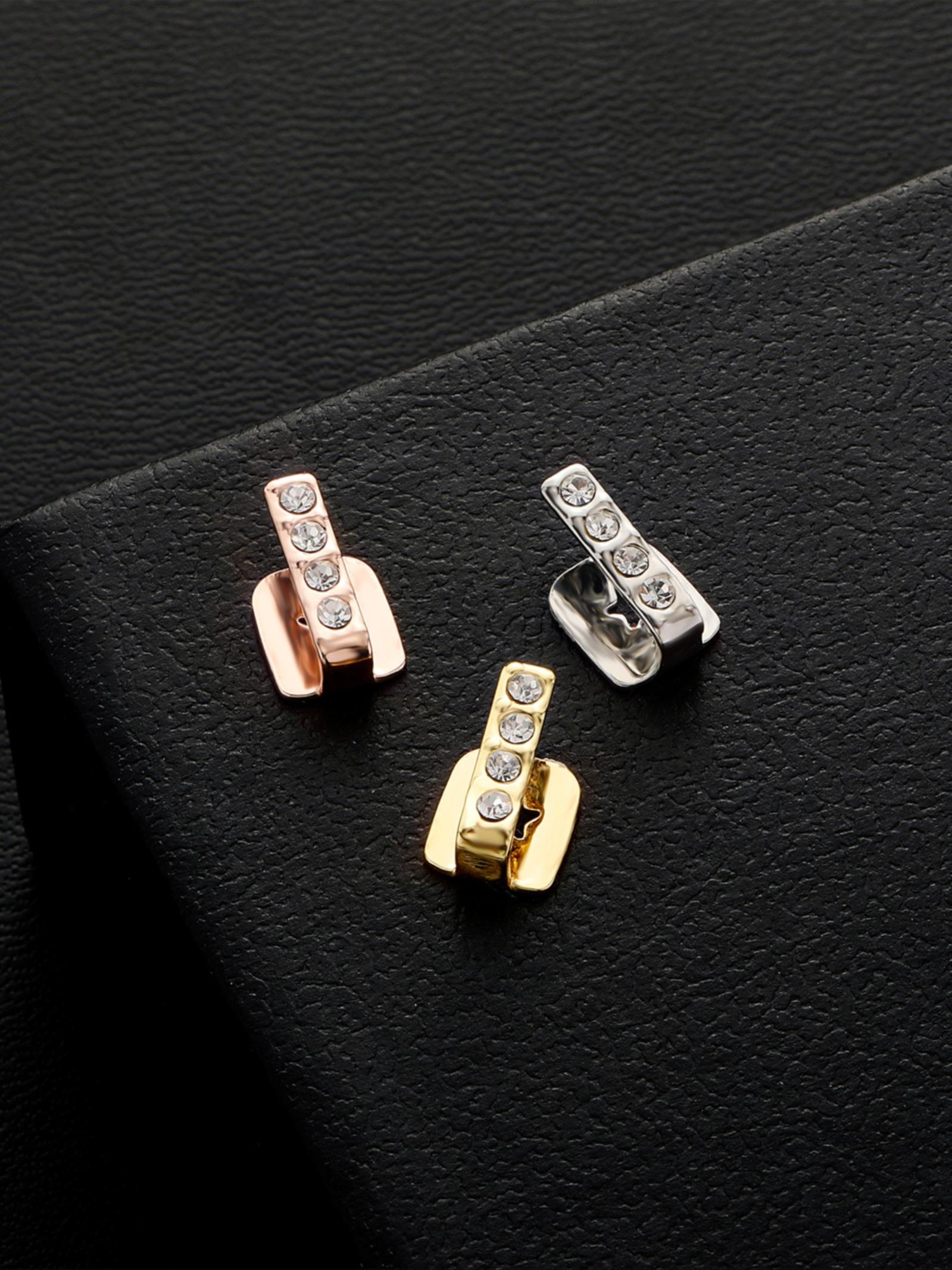 Single Tooth Bar Grillz, Daily Streetwear Sparkling Diamond Gold Teeth Hip Hop Versatile Cross-Border Accessory