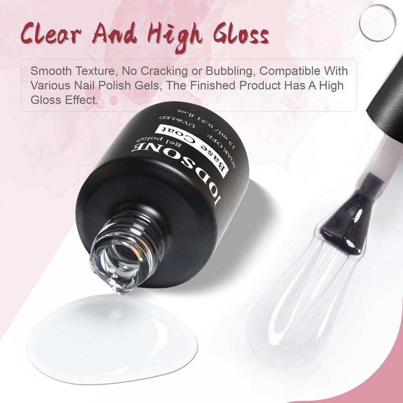 JODSONE 2 Bottles of Top Coat Base Coat Gel Polish Set Bright Surface At Home DIY Nail Salon Girl Gift JODSONE 2 Bottles of Top Coat Base Coat Gel Polish Set Bright Surface At Home DIY Nail Salon Girl Gift