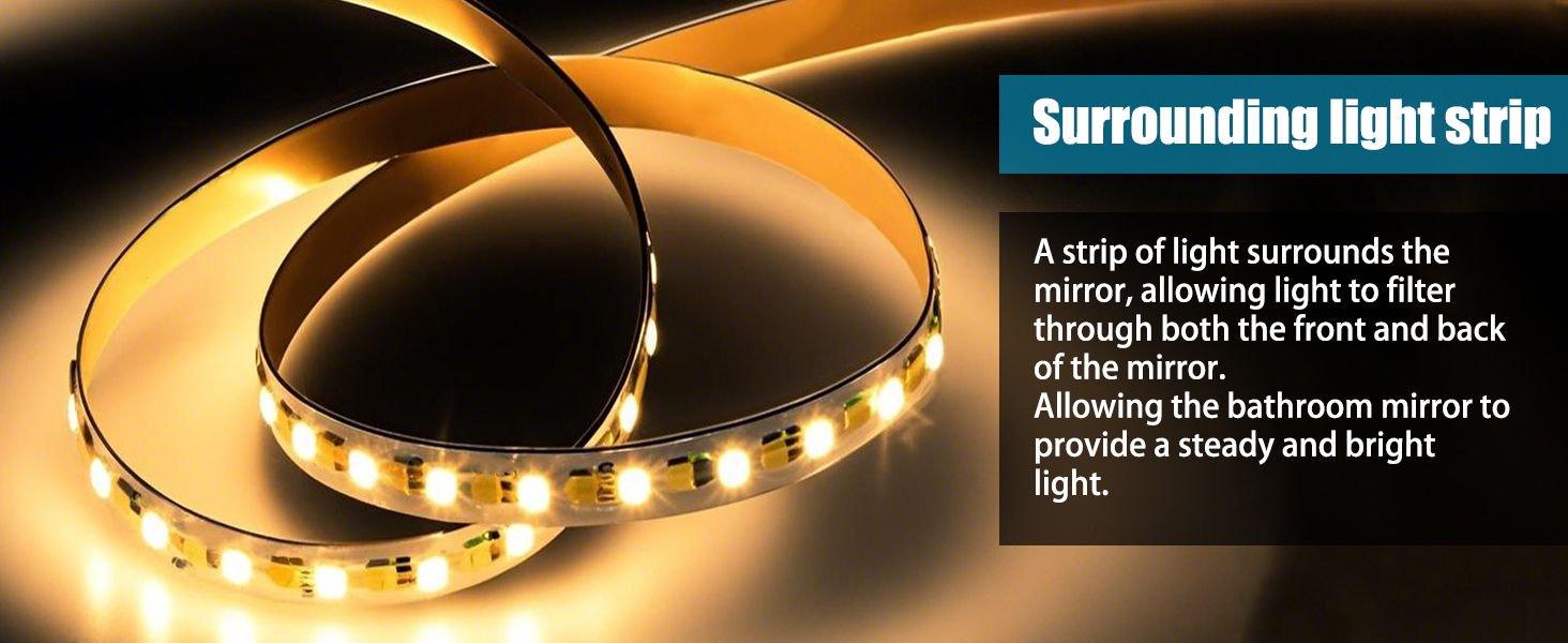 Anti-Fog LED Bathroom Mirror with Dimmable Lights - Smart Touch Screen, Memory Function, Waterproof & Versatile Mounting (Horizontal/Vertical) , Easy Installation, Tempered Glass