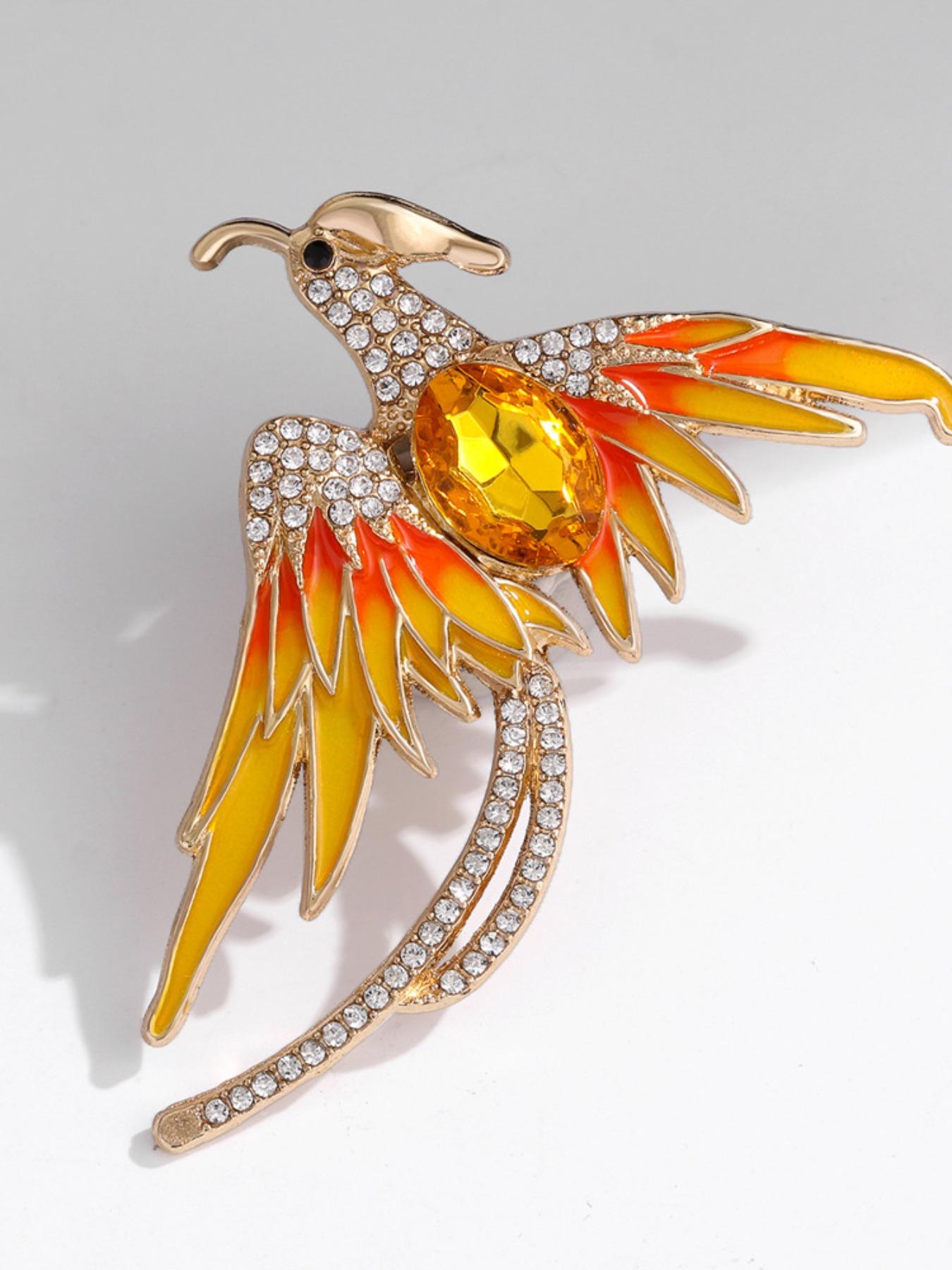 Phoenix Rebirth Eco-Friendly Brooch, Fashionable Boho Style Pin, High-End Luxury Lapel Flower, All Seasons Accessory