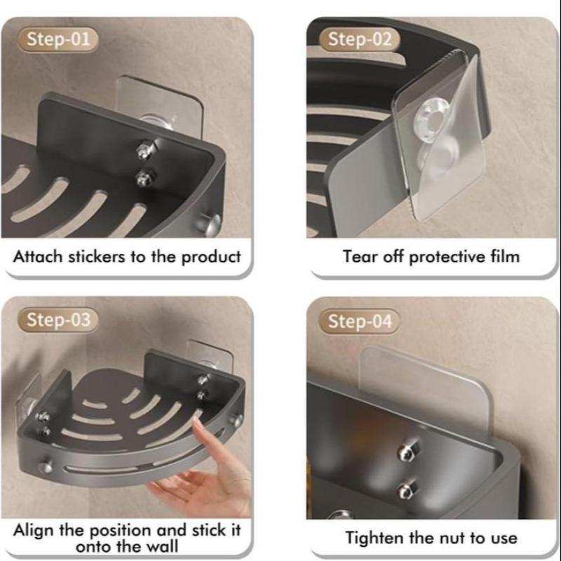 2-3-Pack Gun Gray ABS Triangular Suction Cup Shower Caddy 3-Tier Corner Shelves No Drilling Bathroom Organizer 40lbs Load Capacity Towels Hook Toiletries Storage Rack