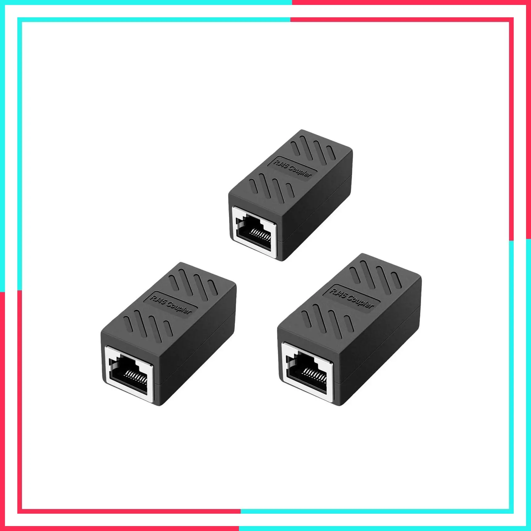 RJ45 Coupler, Ethernet Coupler, Cat6 Coupler 3 Pack In Line Coupler for Cat8/Cat7/Cat6/Cat5e/Cat5 Ethernet Cable Extender Adapter for PC/Router/Modem, Female to Female
