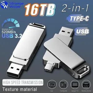 64TB USB 3.2 16TB USB Flash Drive Memory Type-C 2 In 1 8TB OTG Pendrive 4TB High Speed Flash Disk 2TB For PC Laptop