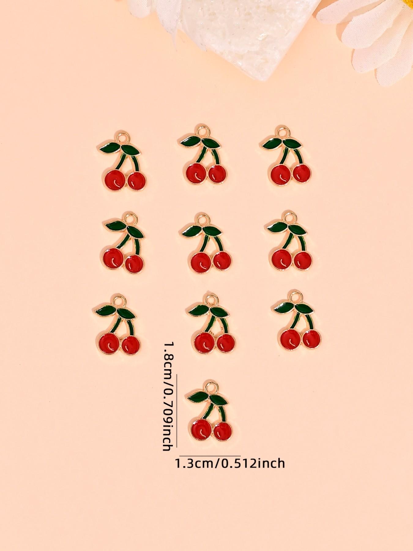 10 Cute Cherry Strawberry Pineapple Watermelon Avocado Charms, DIY Jewelry Making, Earrings Necklaces Bracelets, Daily Accessories
