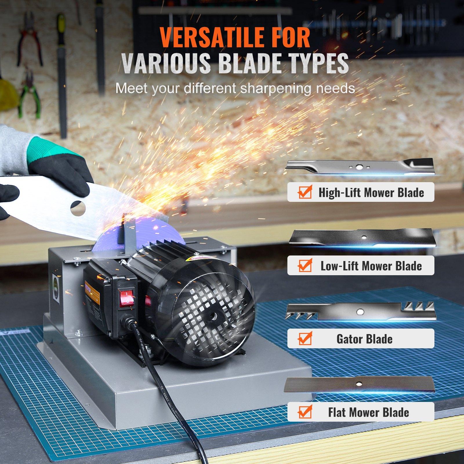 2/3HP 500W & 1HP 750W Lawn Mower Blade Sharpeners, 7/9-inch Ceramic Grinding Wheel, Powerful Bench Sharpening Machines for High/Low Lift, Gator, & Flat Blades