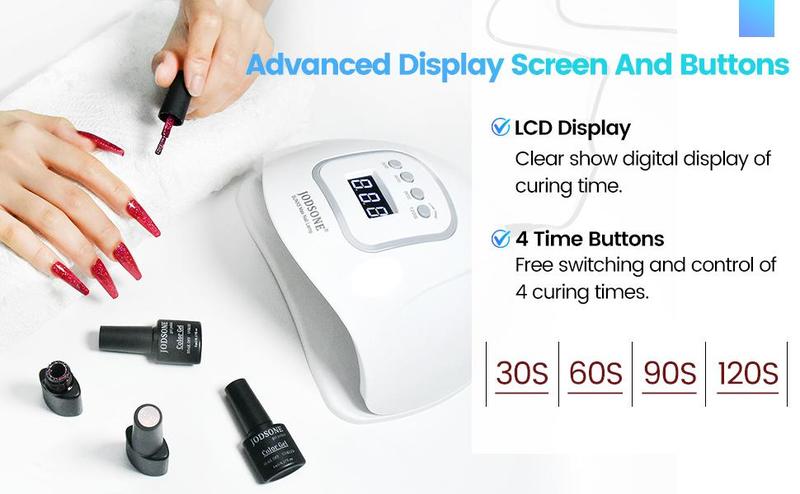 JODSONE UV LED Nail Lamp, Nail Dryer for Gel Polish, Gel Nail Lamp Led Nail Light for Gel Nails with Automatic Sensor & 4 Timers Drying