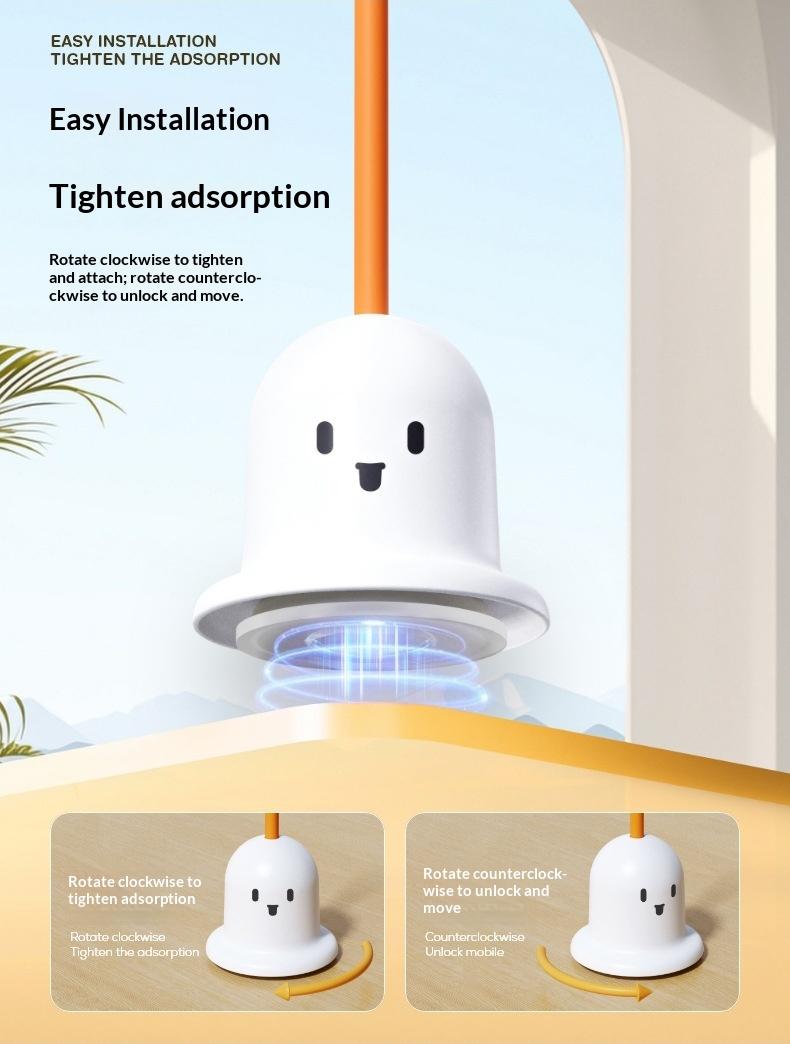 Interactive Suction Cup Cat Feather Wand with Bell, Self-Entertaining Toy for Cats