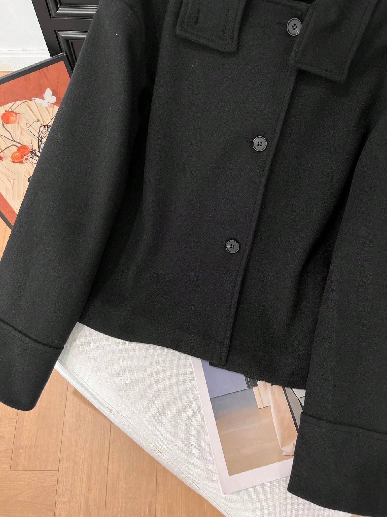 Women's Fall Casual Elegant Fashion Loose Simple Stand Collar Jacket, Long Sleeve Button Closure, Medium Length, Solid Pattern, Coats