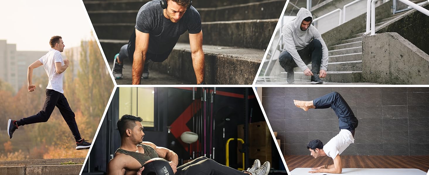 G Gradual Sweatpants for Men with 3 Zipper Pockets Tapered Joggers for Workout Running Gym Outfit Track Pants for Men Fitness Trousers