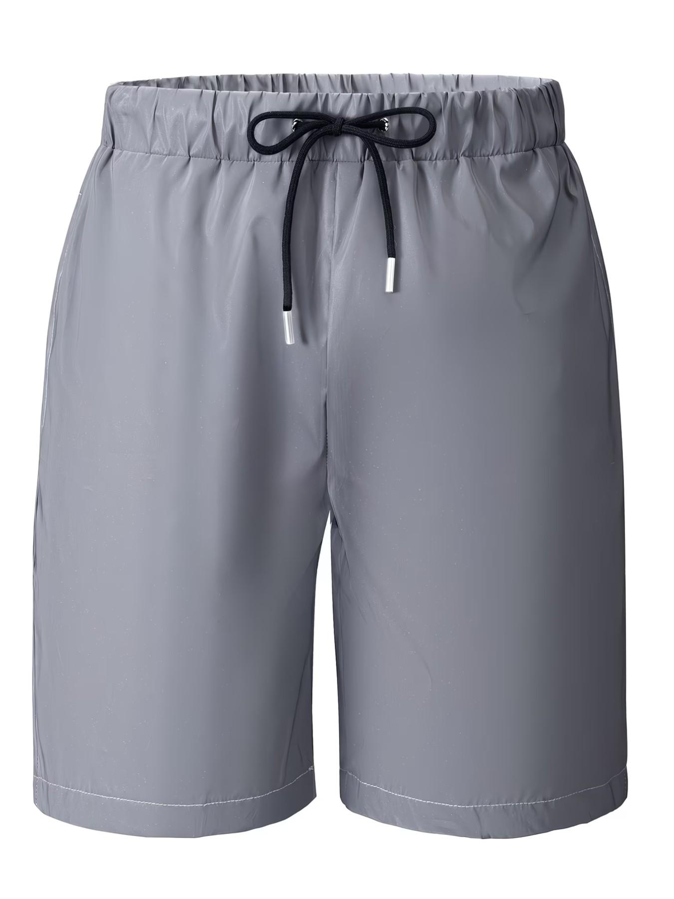 Men's Reflective Stage Set, Sleeveless Vest + Reflective Shorts, Night Visibility, Two-Piece Ensemble, Performance Wear