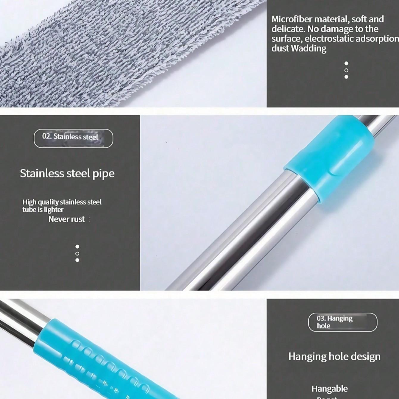 Retractable Duster with Long Handle, 1 Piece Bendable Gap Duster with 1 Extra Clean Pad, Effortless Cleaning Tool for Hard-to-reach Areas, Household Cleaning Supplies