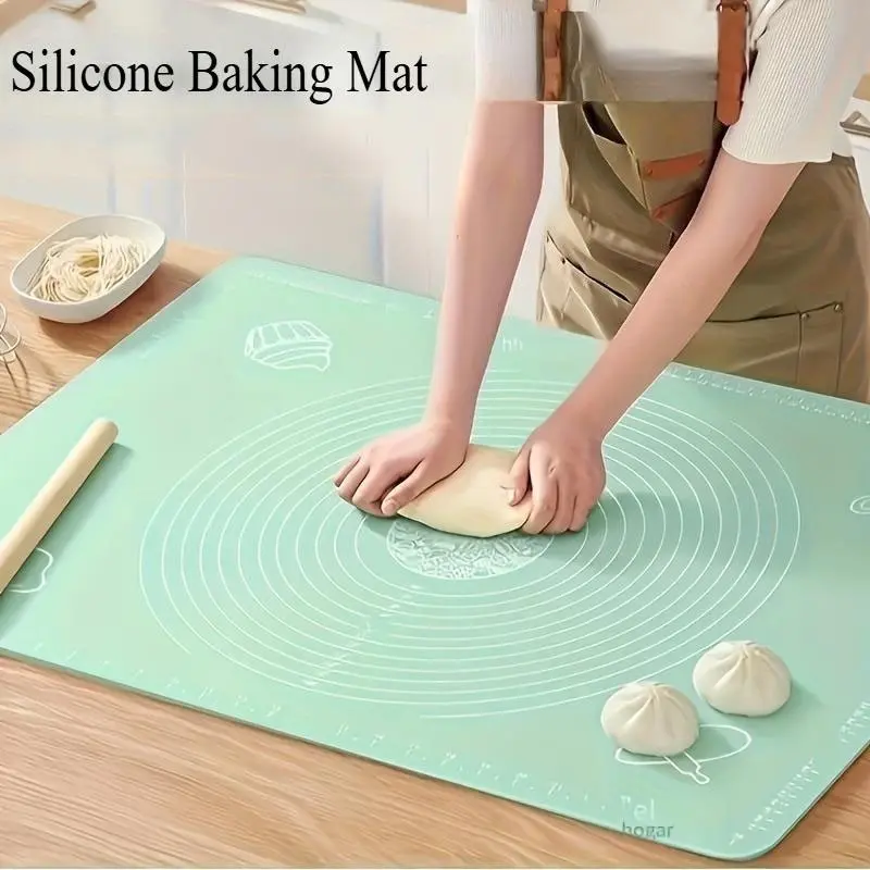 Heavy-Duty Silicone Baking Mat, Large 15.75"x19.7" Non-Stick BPA-Free Heat-Resistant (356°F) Double-Sided Dough Rolling Mat with Measurement Markings, Pastry Board for Pizza Bread, Kitchen Use Baking Tools and Supplies, Bakeware, Baking Utensils Supplies