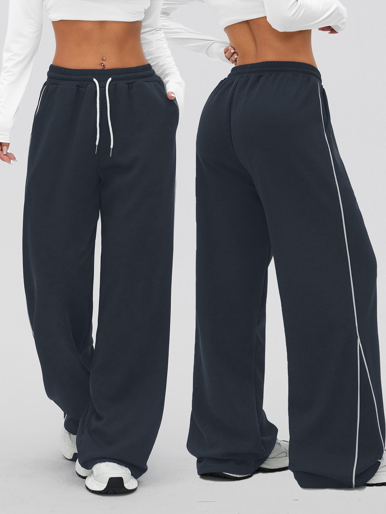 Women's High Waist Loose-Fit Jogger Pants with Pockets, Casual Plain Design, Ideal for All Seasons, Outdoor Running & Gym Workout