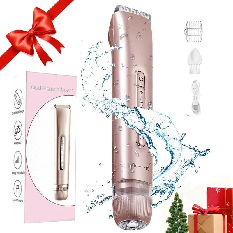 Electric Hair Removal Tool, 1 Box Rechargeable 2 in 1 Body & Facial Hair Removal Dual Head Shaver, Waterproof Hair Removal Machine for Armpits and Legs,father'sdaygifts,summerhairstyles