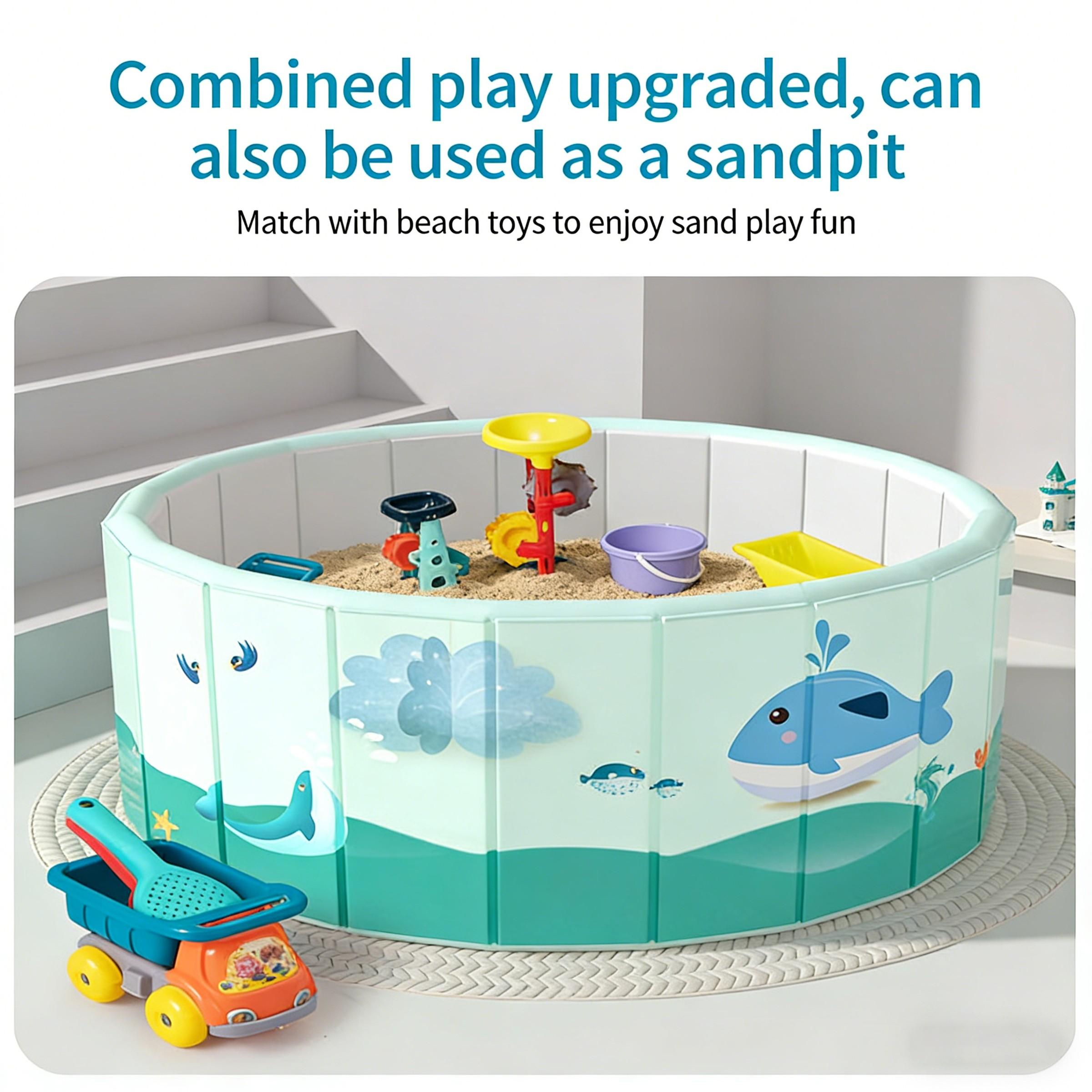 1piece No-Inflation Foldable Swimming Pool Home Outdoor Thickened Pool Fence Game Sand Pit Durable Design Easy Assembly