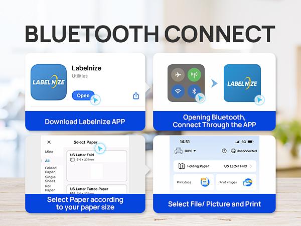 Inkless Portable Printer – Wireless Bluetooth Thermal Printer for Travel & Mobile Use, Compatible with iOS, Android, Laptop, Supports 8.5"x11" US Letter & A4 Paper, No Ink Needed deal for Office & Home