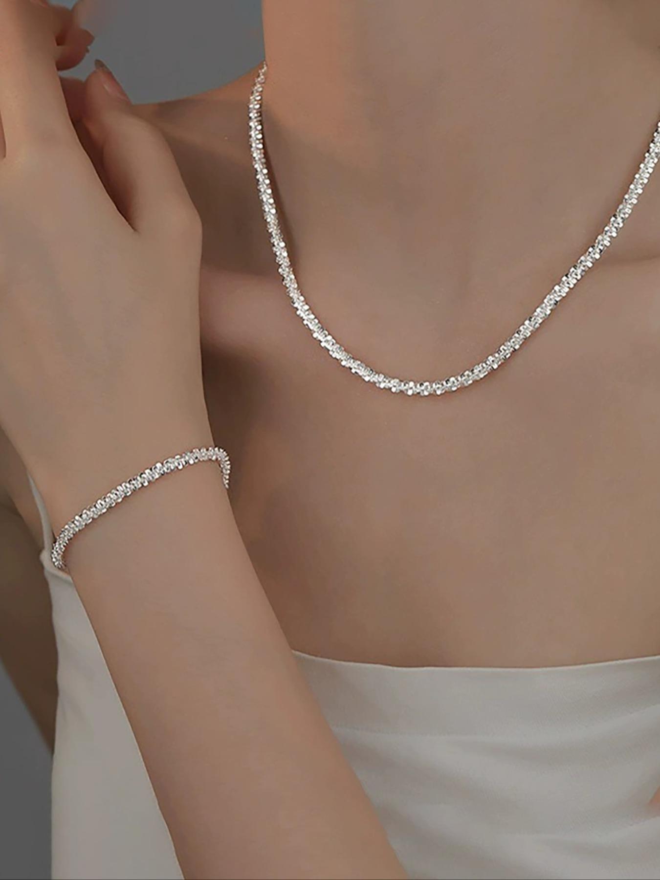 Unique Starry Chain Necklace and Bracelet Set, Perfect for Daily Wear, Evening Parties, Elegant Jewelry Gift