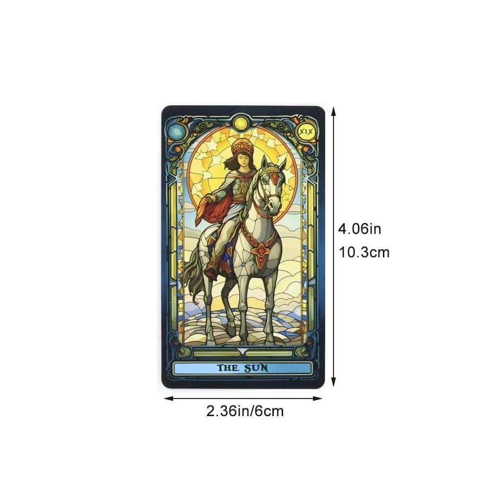 Tarot Cards Deck, Card Set, 78pcs Stained Glass Tarot Cards, Entertainment Game for Family Gatherings, Family Fun, Divination Board, Classic Future Telling, Party Game