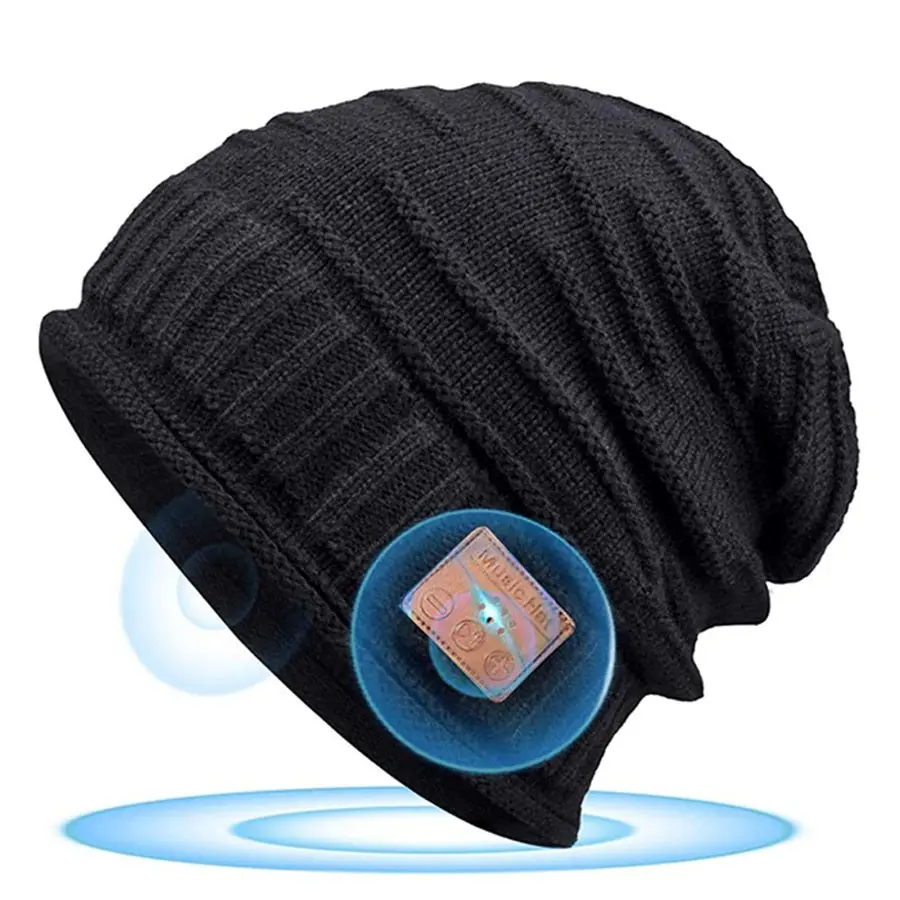 Smart Wearable Devices, BT Beanie Music Hat Wireless with Headphones, Wireless Beanie Hat for Men, Gifts Ideas for Stocking Stuffer for Men & Women, Cool Tech for Gamer