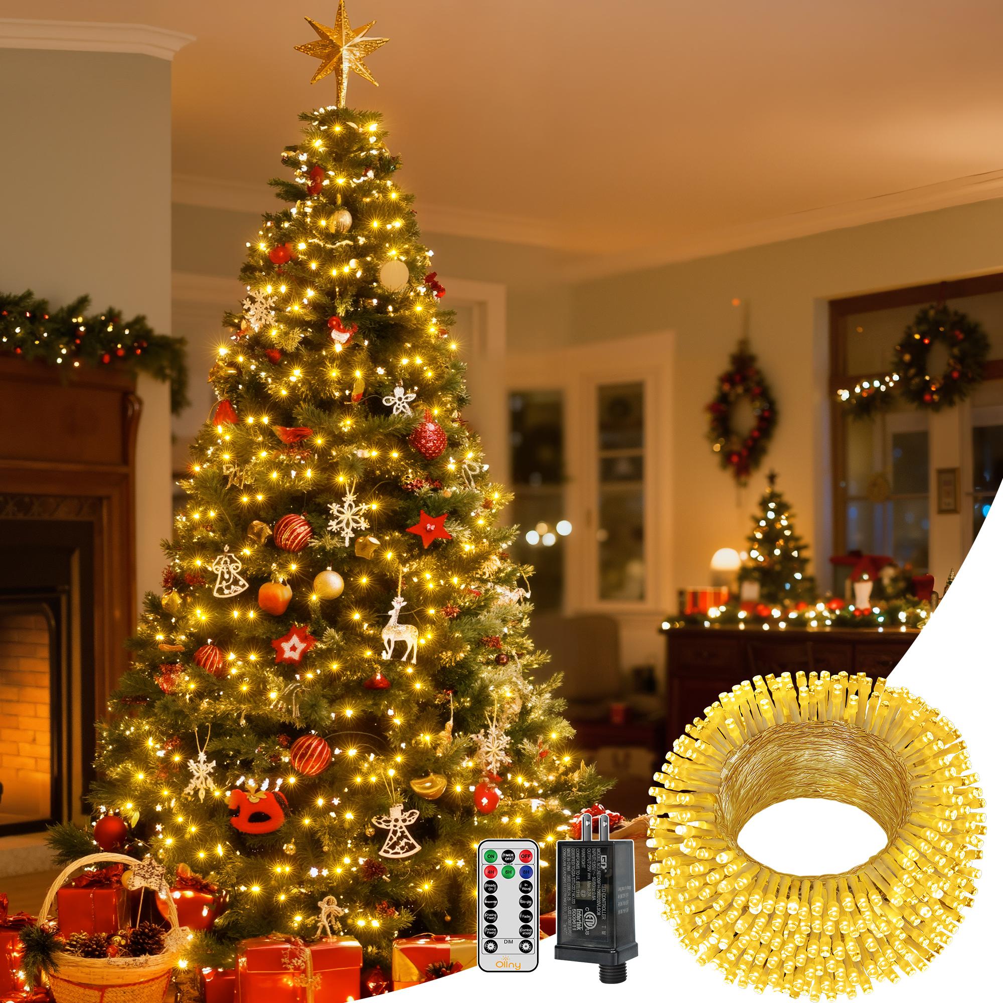 Ollny 262FT Fairy Lights, 800 LED Plug in Christmas Lights, 8 Modes Waterproof Outdoor String Lights with Remote for Wedding Birthday Party Indoor Room Decorations