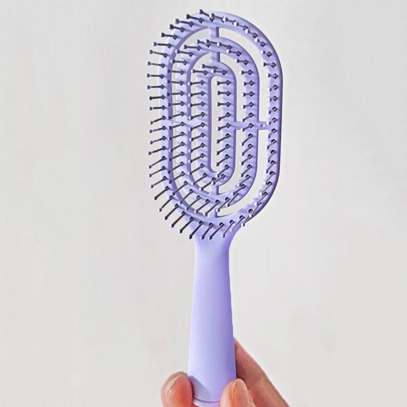 Portable Hollow Bone Comb, Macaron Puff High Volume Curl Styling Brush, Massage Rib Comb Standing Up Hollow Design