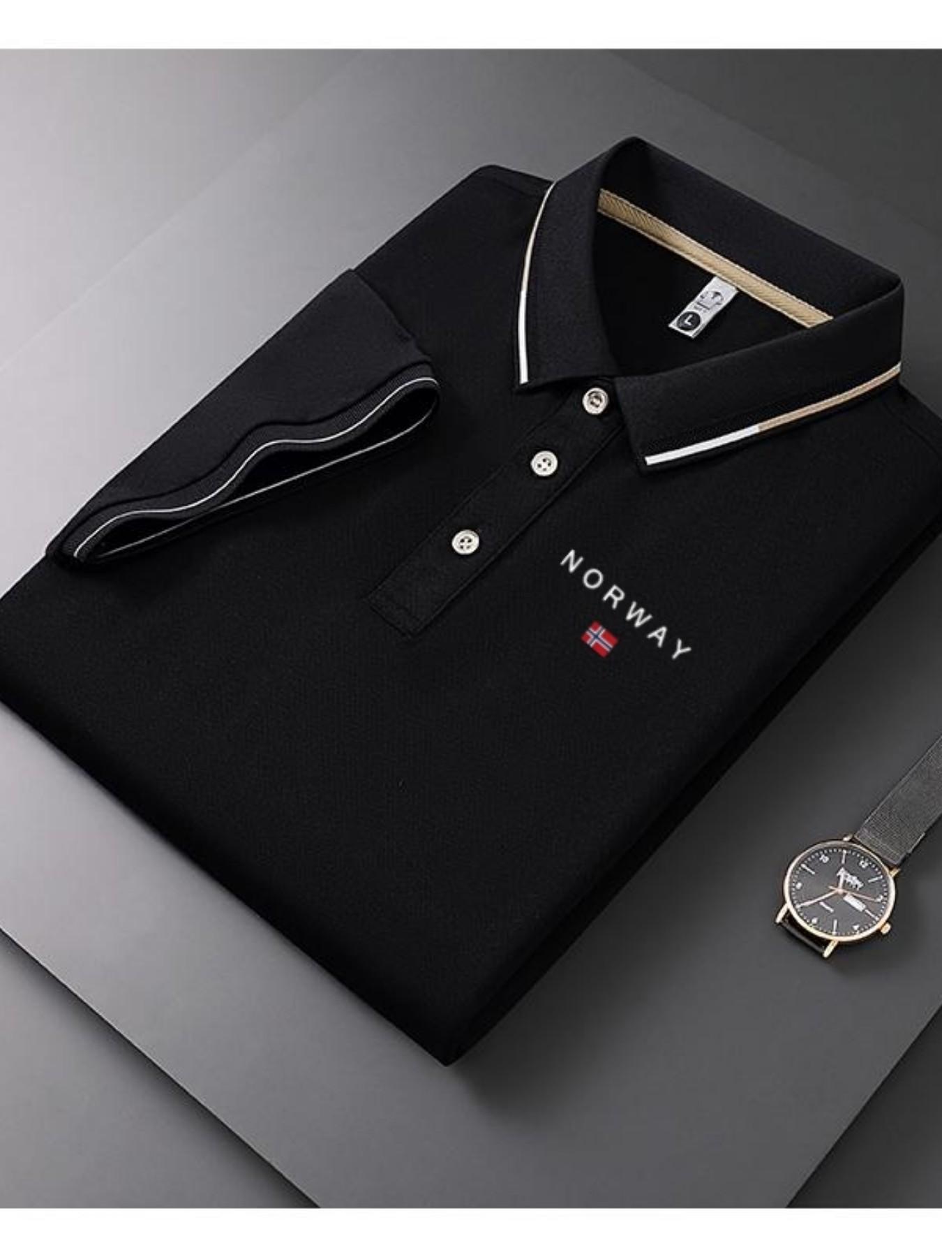 Men's Casual Summer Print T-Shirt, Fashion Short Sleeve Top, Geometric Design, Lightweight Breathable Polo Shirt