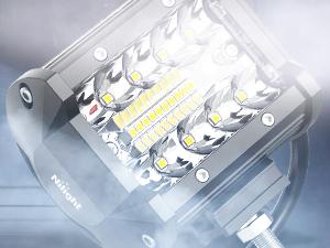 Nilight 2 PCS 4 Inch 60W Triple Row LED Light Bar Set – Flood Spot Combo Lights | 6000LM Off Road Driving Boat Work Light | With Adjustable Mount & Wiring Harness Kit Lightbar