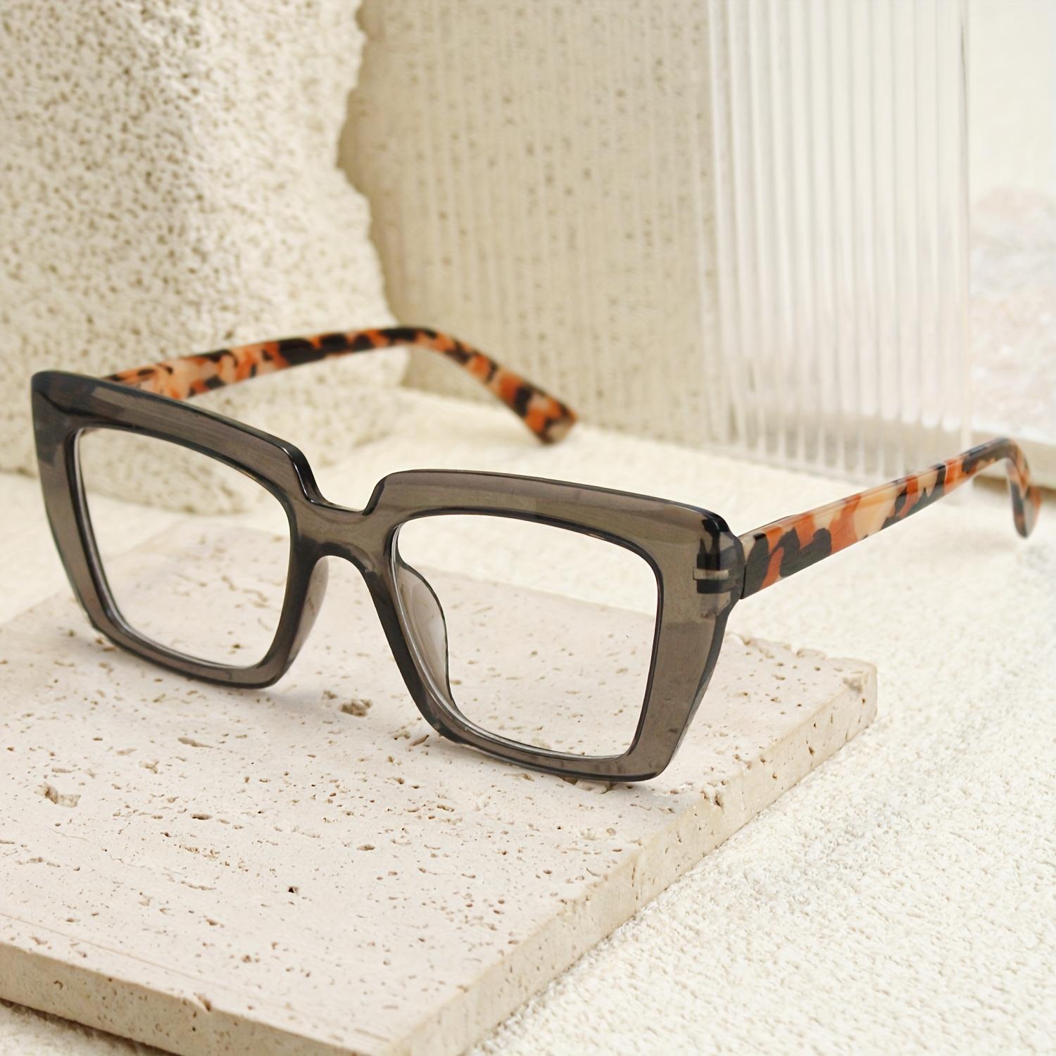 GIGULA 7-piece large frame progressive reading glasses, with spring hinge, close to the face, ladies' reading glasses, suitable for daily use parties, can be used for driving, High Quality Eyewear