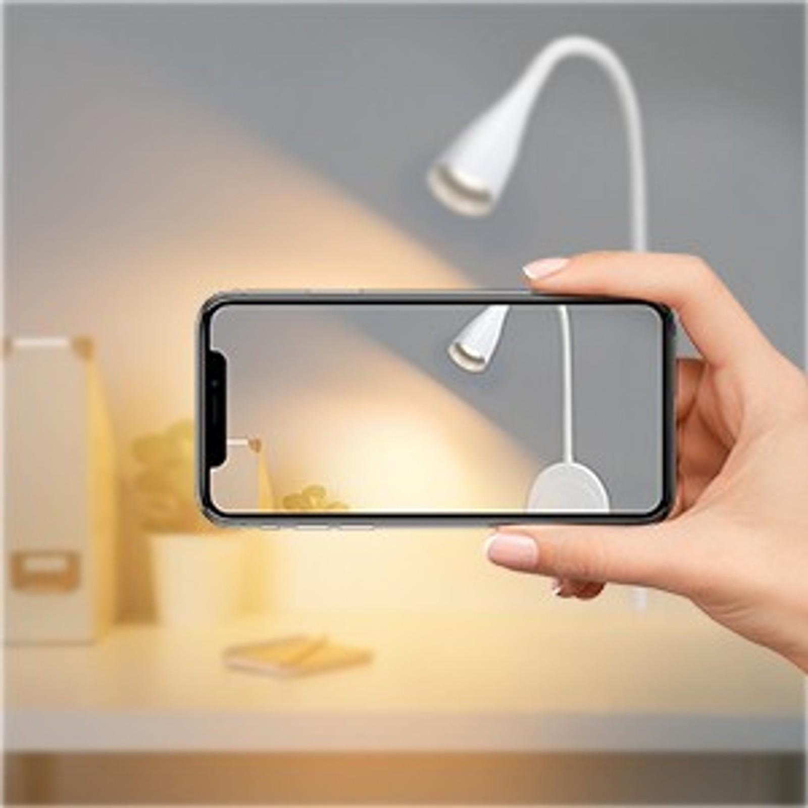 LED Wall Mounted Reading Light, Book Light for Reading in Bed with Touch Control, 5 Dimmable, USB Output, Night Light & Timers Function, Flexible Gooseneck Headboard Bed Lights (White)