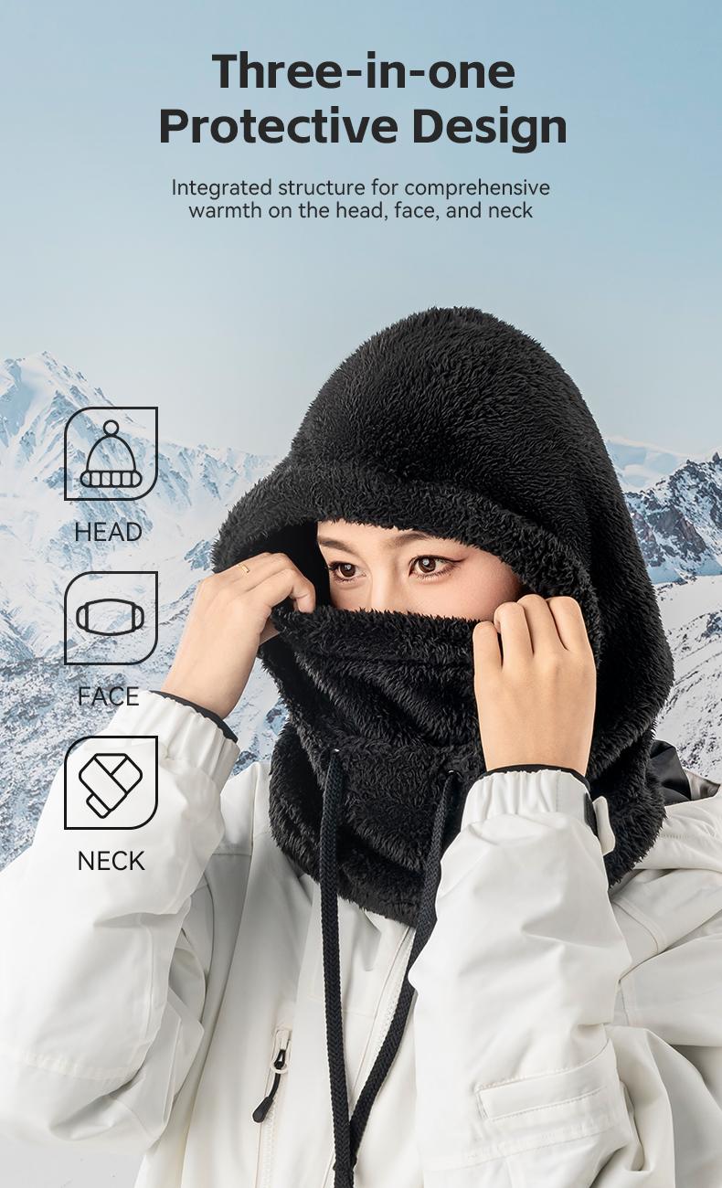 Qunature Ski Mask with Adjustable Ventilation and Detachable Liner for Winter Sports Fitted Hat with Soft Fluffy Fabric and Versatile Design