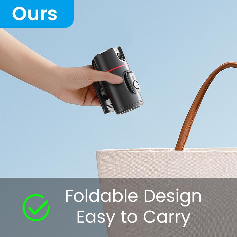 Auto Face Tracking Tripod, No App, Smart Shooting Phone Holder with Remote, 360° Rotation Body Phone Camera Mount Extendable Body Smart Tracking Tripod for Vlog/TIK Tok, Rechargeable Battery (Black)