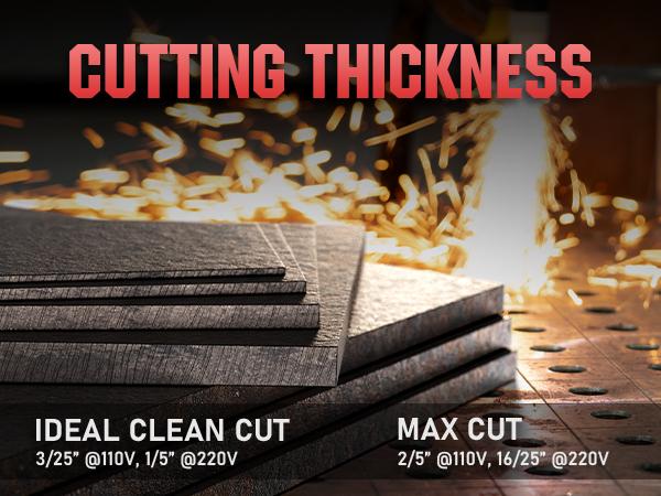 YESWELDER CUT-50DS 50Amp 110/220V Plasma Cutter, Digital Display Air Power Plasma Cutting Machine - 2T/4T and 16/25" Max Cut